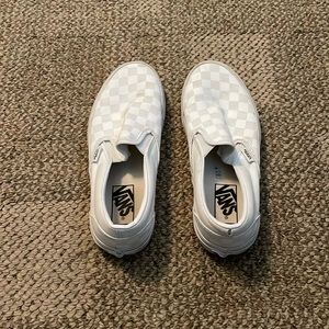 White checkered print vans